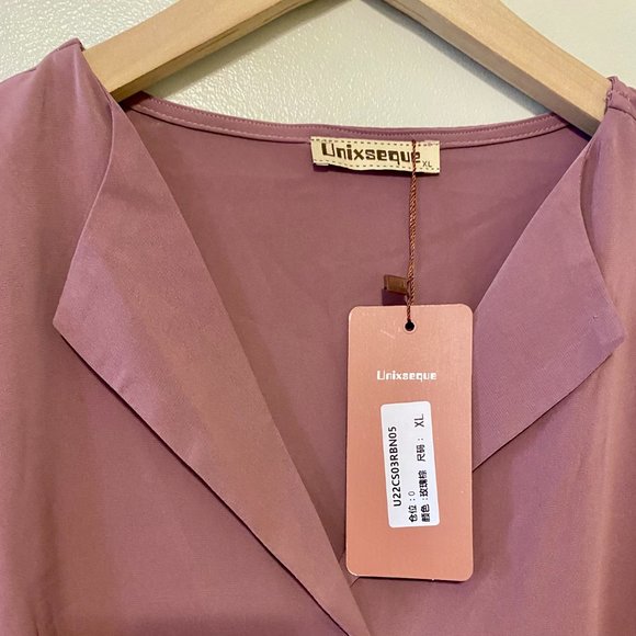 Unixseque Women's Casual Chiffon V Neck 3/4 Sleeve Business Tops Loose Work Blou - Picture 3 of 6